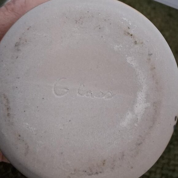 Walt Glass Handcrafted Ceramic Tumbler/Utencil Holder With Blue & Red Glaze - Picture 4 of 5